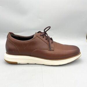 Cole Haan Mens 11.5 M Grand Remix Plain Toe Oxford Brown Leather Casual Dress